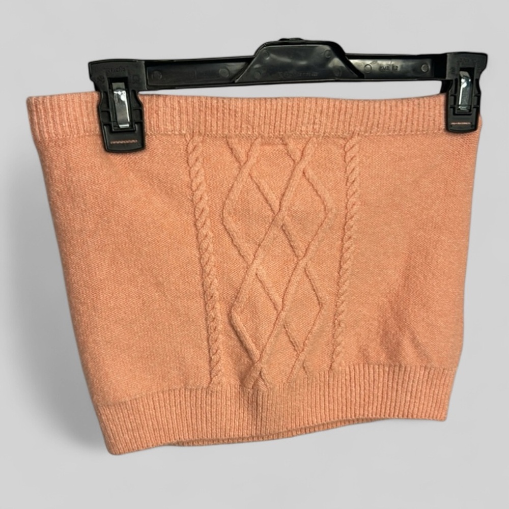 Knititude Live Tube top New muted pink cable knit boho chic coquette Medium